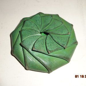 Vintage Handmade Green Leather Coin Purse